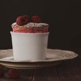 Raspberry Soufleé for dessert